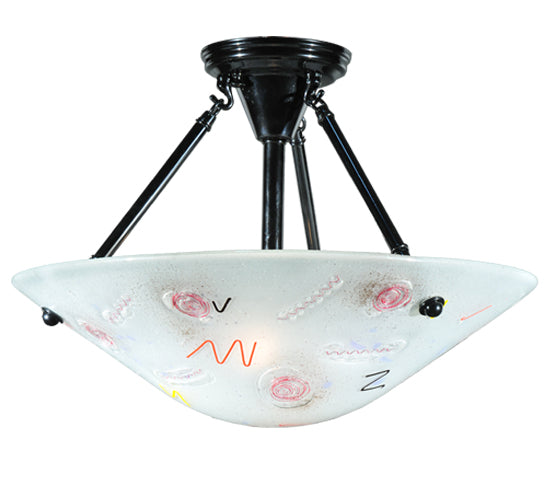 Meyda Tiffany Metro Fusion 109968 Ceiling Light - Clear/Red Yellow Noodles Fiddle Heads