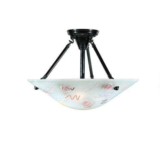Meyda Tiffany Metro Fusion 109968 Ceiling Light - Clear/Red Yellow Noodles Fiddle Heads