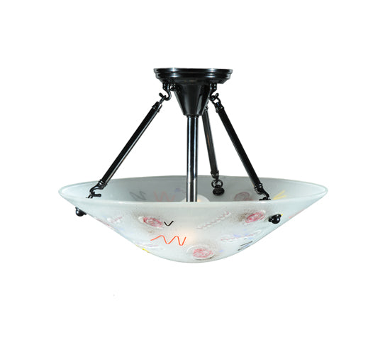 Meyda Tiffany Metro Fusion 109968 Ceiling Light - Clear/Red Yellow Noodles Fiddle Heads