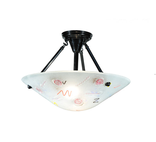 Meyda Tiffany Metro Fusion 109968 Ceiling Light - Clear/Red Yellow Noodles Fiddle Heads
