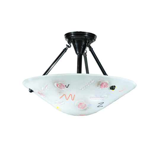 Meyda Tiffany Metro Fusion 109968 Ceiling Light - Clear/Red Yellow Noodles Fiddle Heads