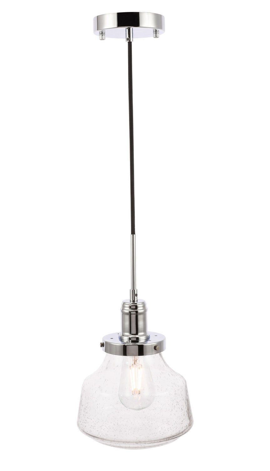 Elegant Lyle LD6253C Pendant Light - Chrome And Clear Seeded Glass