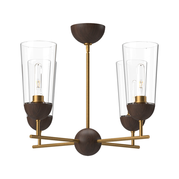 Alora Mood emil CH542324AGWT Chandelier Light - Aged Gold/Walnut