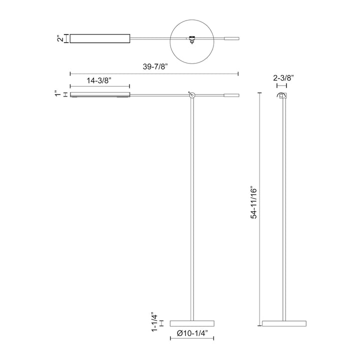 Alora Lighting FL316655UBMS  Astrid Lamp Metal Shade/Urban Bronze|Metal Shade/Vintage Brass