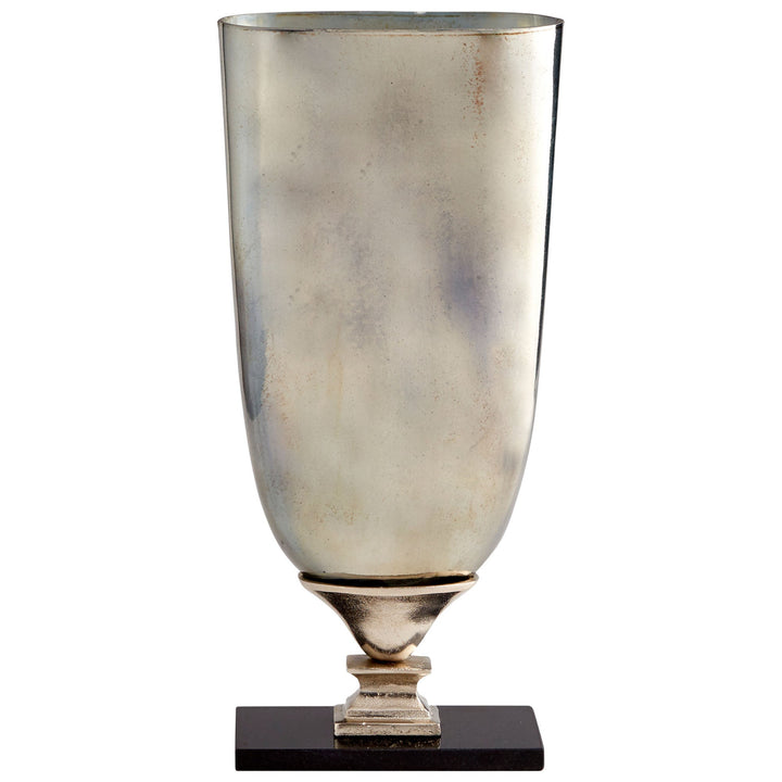 Cyan 09767 Vases & Planters - Nickel  And Verdi Platinum Glass