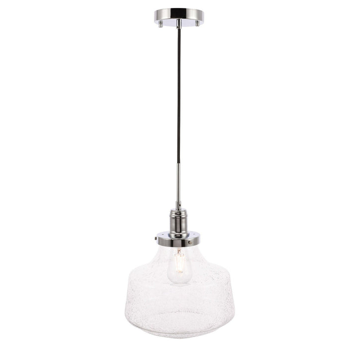 Elegant Lyle LD6259C Pendant Light - Chrome And Clear Seeded Glass