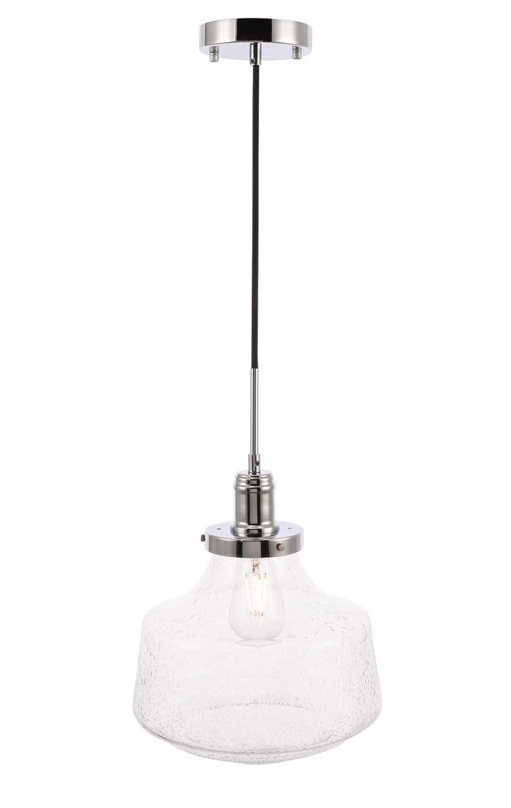 Elegant Lyle LD6259C Pendant Light - Chrome And Clear Seeded Glass