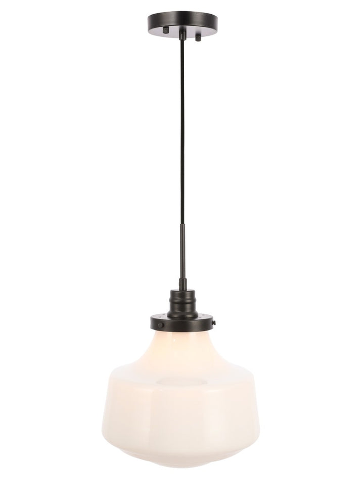 Elegant Lyle LD6261BK Pendant Light - Black And Frosted White Glass