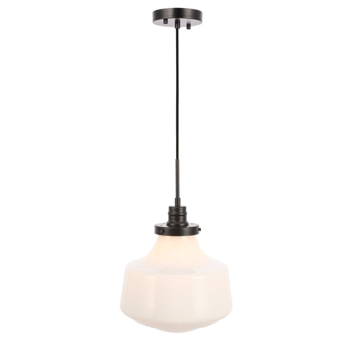 Elegant Lyle LD6261BK Pendant Light - Black And Frosted White Glass