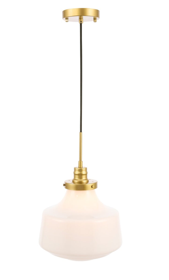 Elegant Lyle LD6263BR Pendant Light - Brass And Frosted White Glass