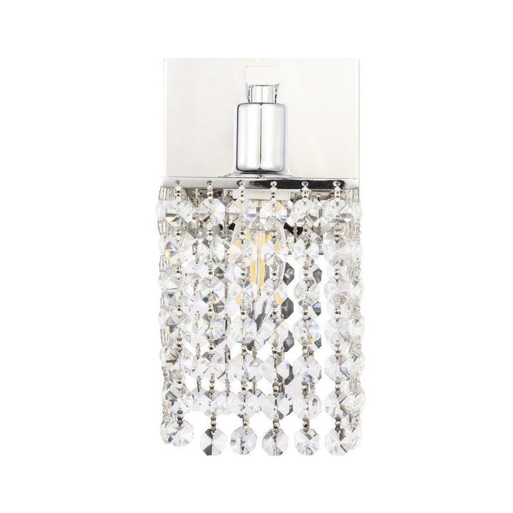 Elegant Phineas LD7007C Wall Sconce Light - Chrome And Clear Crystals