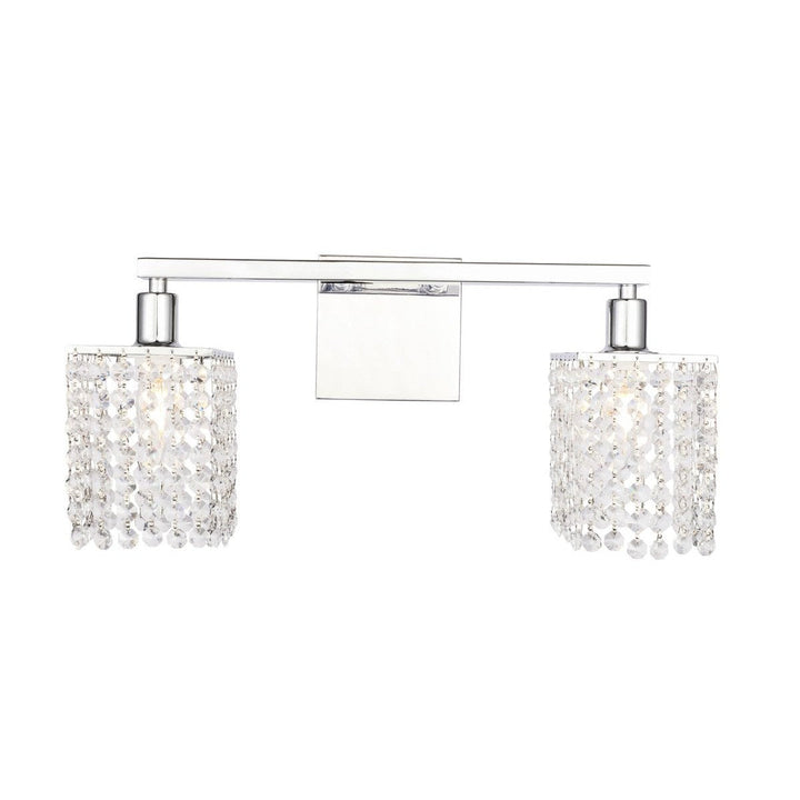 Elegant Phineas LD7009C Bath Vanity Light 18 in. wide - Chrome And Clear Crystals