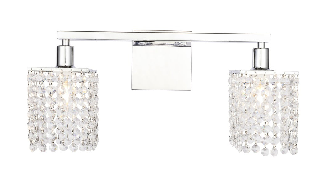 Elegant Phineas LD7009C Bath Vanity Light 18 in. wide - Chrome And Clear Crystals