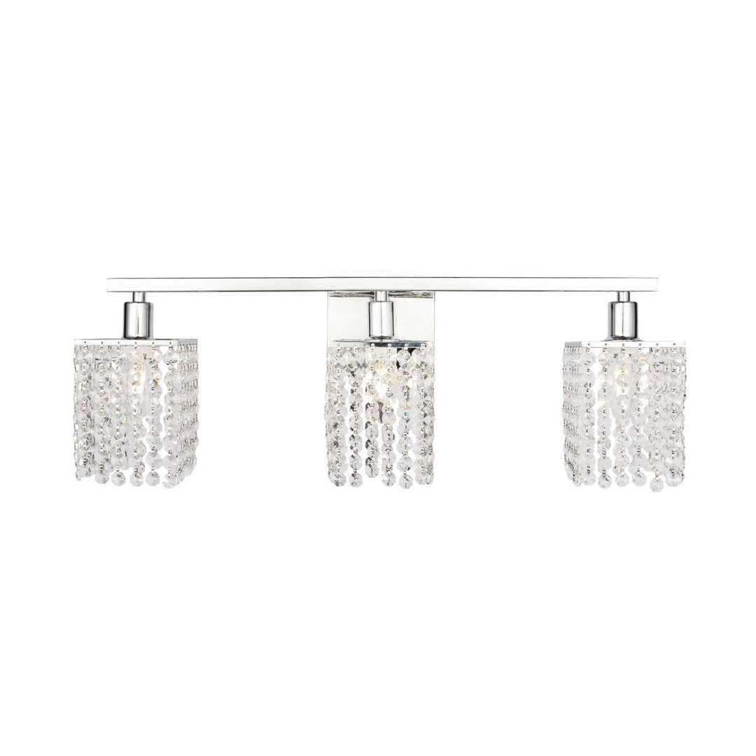 Elegant Phineas LD7011C Bath Vanity Light 24 in. wide - Chrome And Clear Crystals