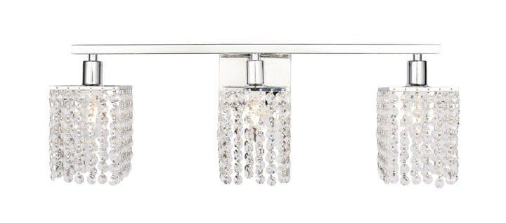 Elegant Phineas LD7011C Bath Vanity Light 24 in. wide - Chrome And Clear Crystals