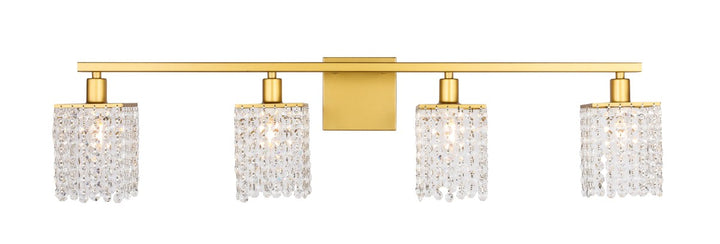 Elegant Phineas LD7012BR Bath Vanity Light 36 in. wide - Brass And Clear Crystals