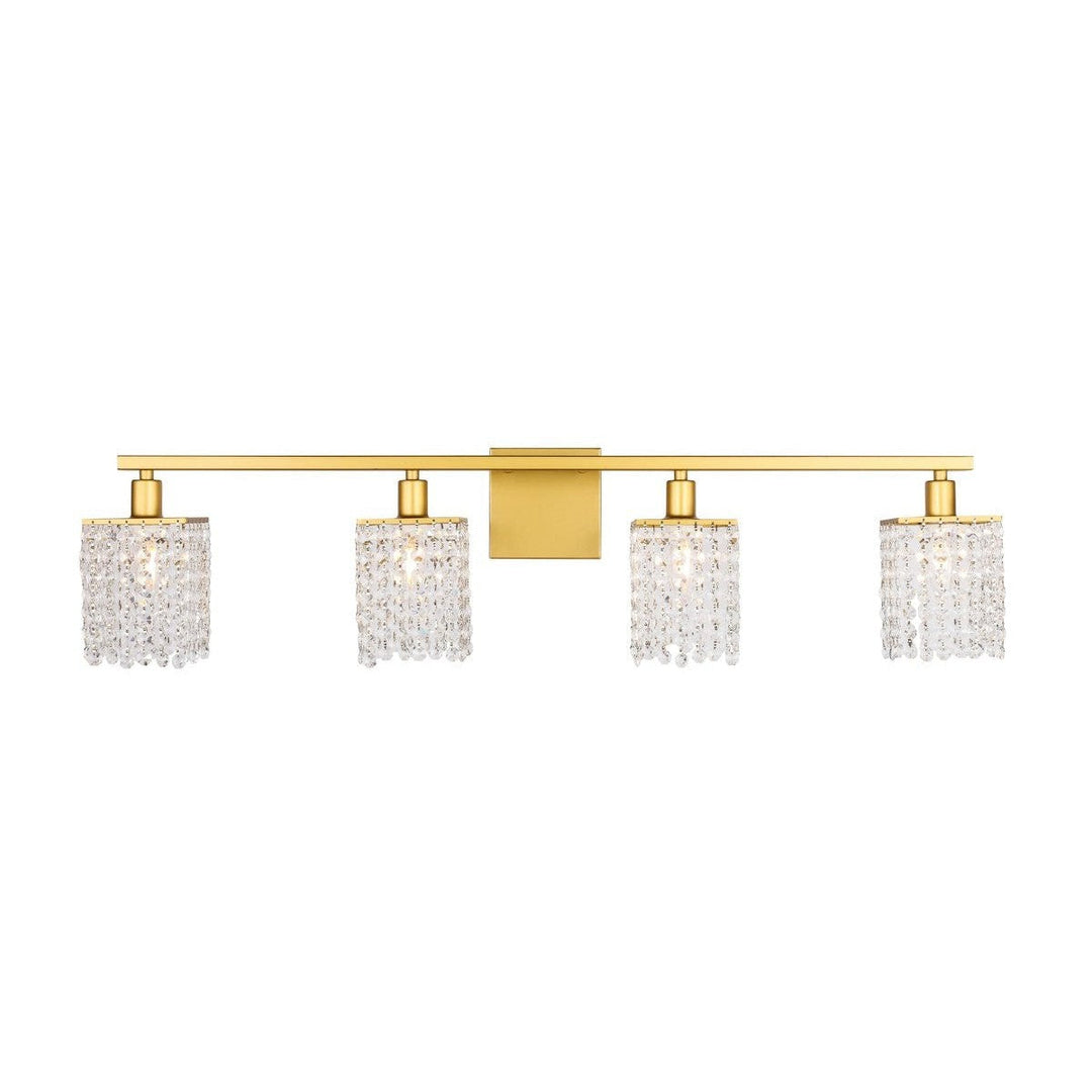 Elegant Phineas LD7012BR Bath Vanity Light 36 in. wide - Brass And Clear Crystals