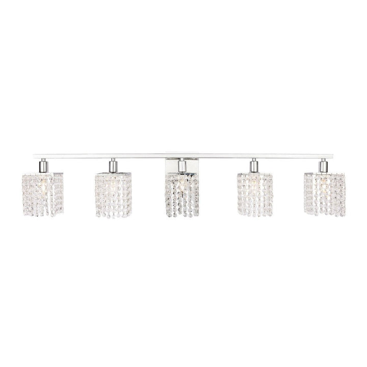 Elegant Phineas LD7015C Bath Vanity Light 42 in. wide - Chrome And Clear Crystals