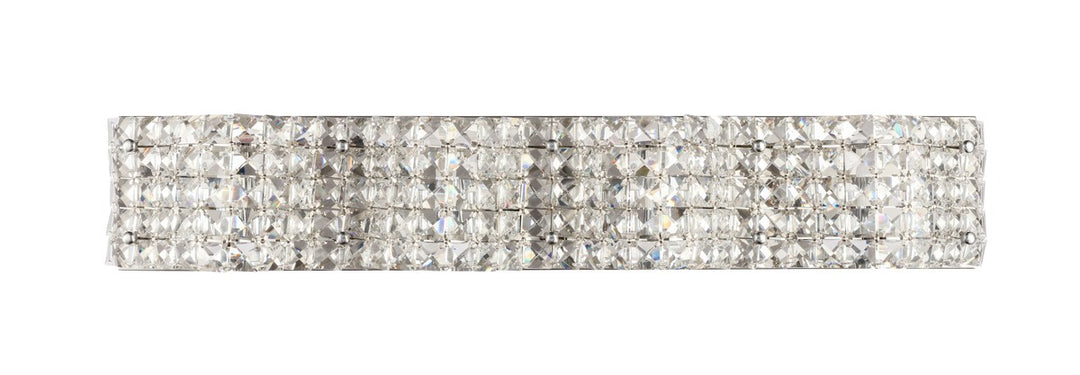 Elegant Ollie LD7017C Bath Vanity Light 27 in. wide - Chrome And Clear Crystals