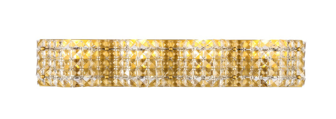 Elegant Ollie LD7018BR Bath Vanity Light 27 in. wide - Brass And Clear Crystals