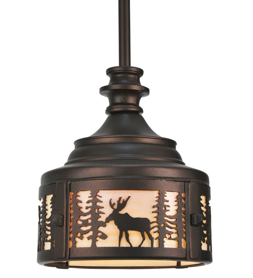 Meyda Tiffany Moose At Dusk 110017 Pendant Light - Mahogany Bronze