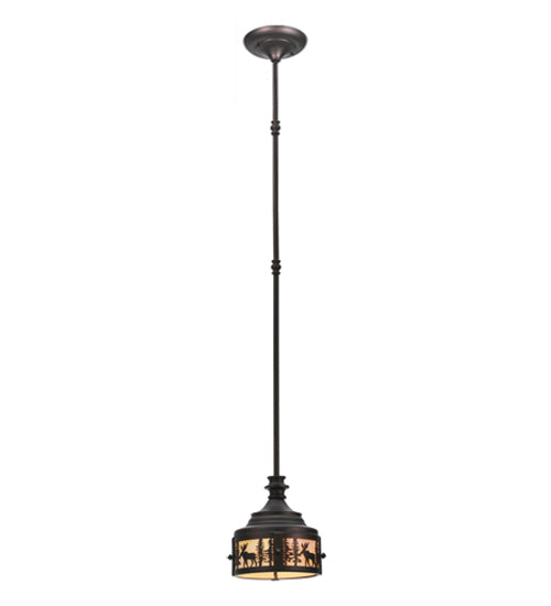 Meyda Tiffany Moose At Dusk 110017 Pendant Light - Mahogany Bronze