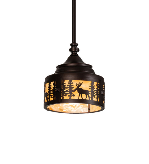 Meyda Tiffany Moose At Dusk 110017 Pendant Light - Mahogany Bronze