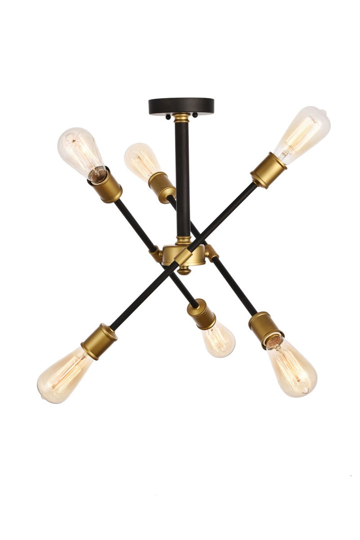 Elegant Axel LD8003D17BK Ceiling Light - Black And Brass