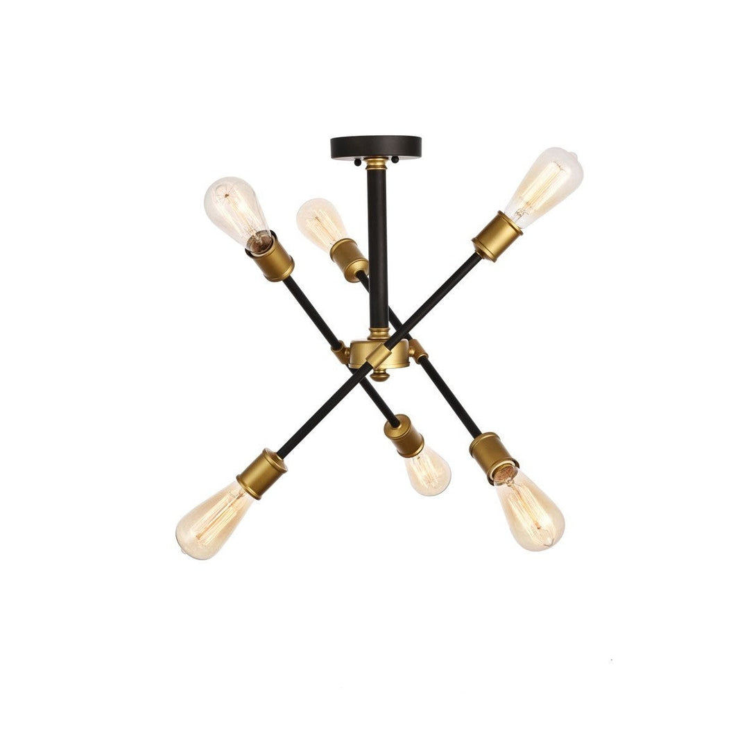 Elegant Axel LD8003D17BK Ceiling Light - Black And Brass