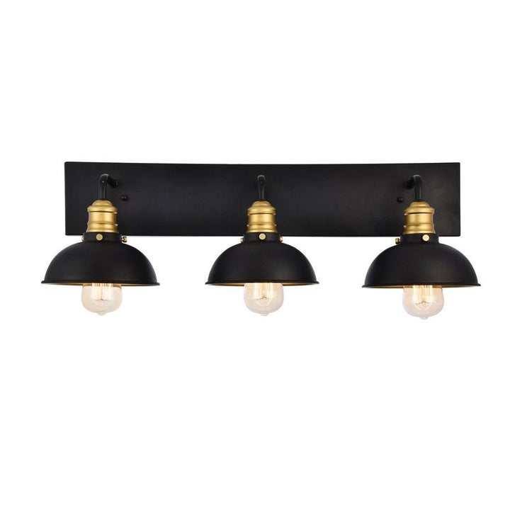 Elegant Anders LD8004W27BK Bath Vanity Light 8 in. wide - Black And Brass