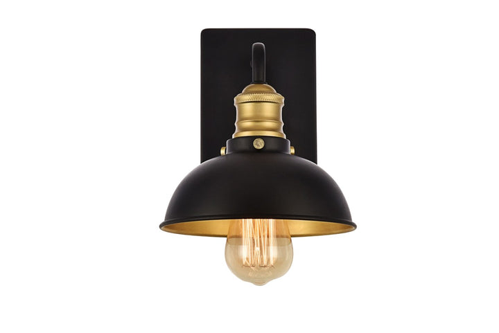 Elegant Anders LD8004W7BK Wall Sconce Light - Black And Brass