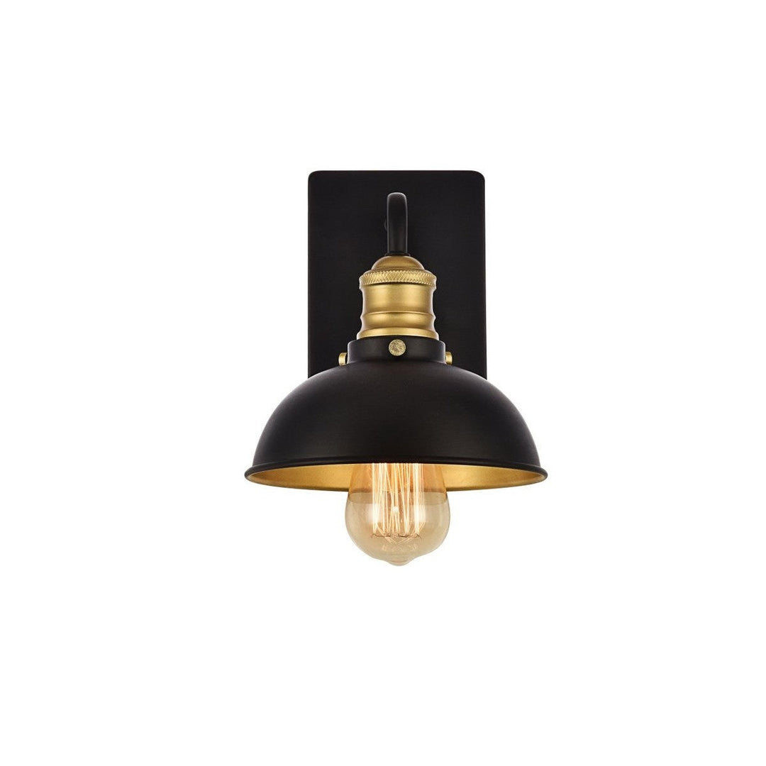 Elegant Anders LD8004W7BK Wall Sconce Light - Black And Brass