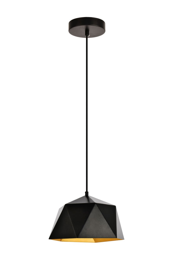 Elegant Arden LDPD2079 Pendant Light - Black And Golden Inside