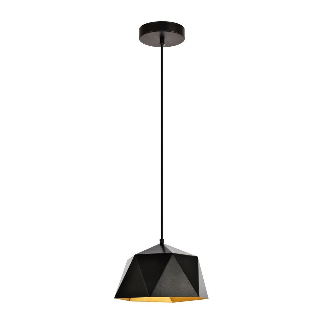 Elegant Arden LDPD2079 Pendant Light - Black And Golden Inside