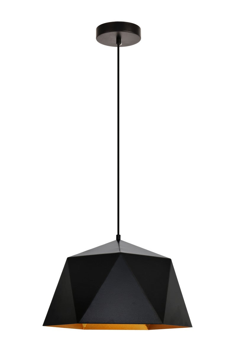 Elegant Arden LDPD2081 Pendant Light - Black And Golden Inside