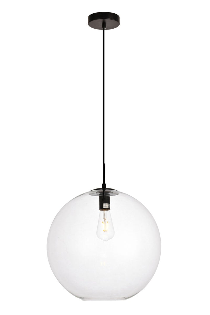 Elegant Placido LDPD2112 Pendant Light - Black And Clear