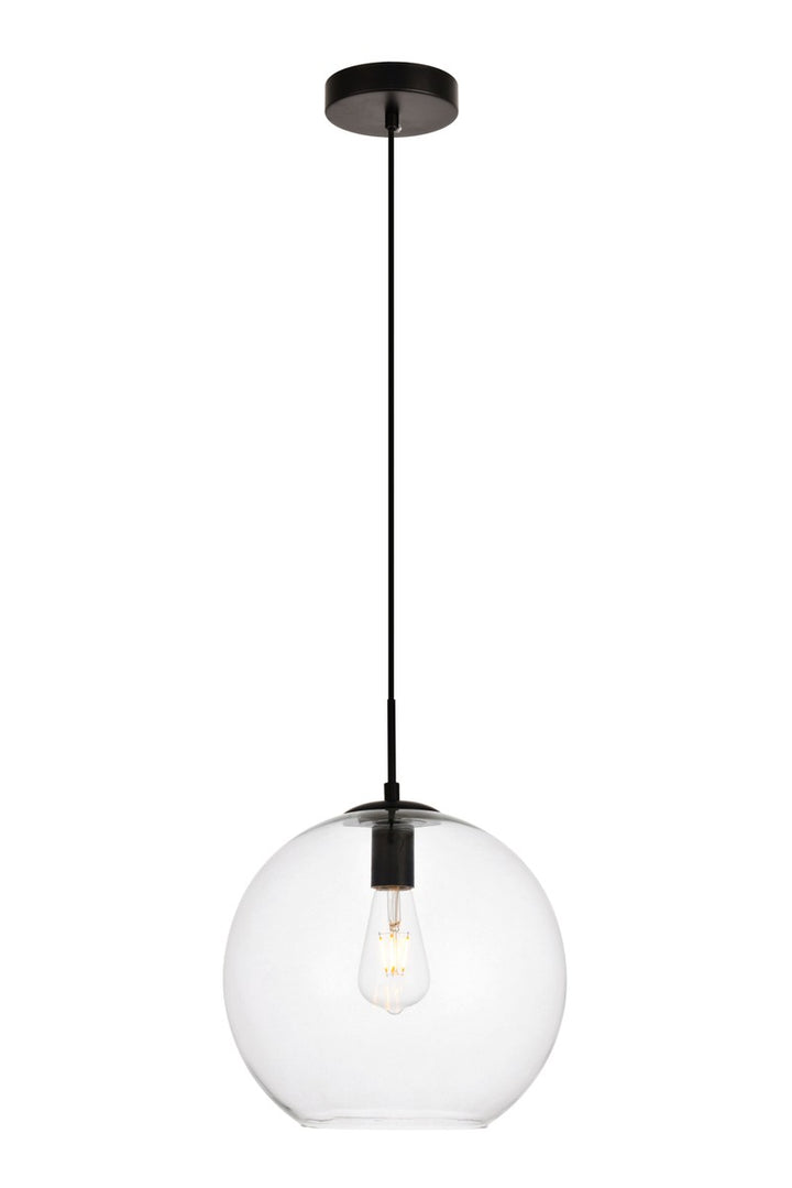 Elegant Placido LDPD2114 Pendant Light - Black And Clear