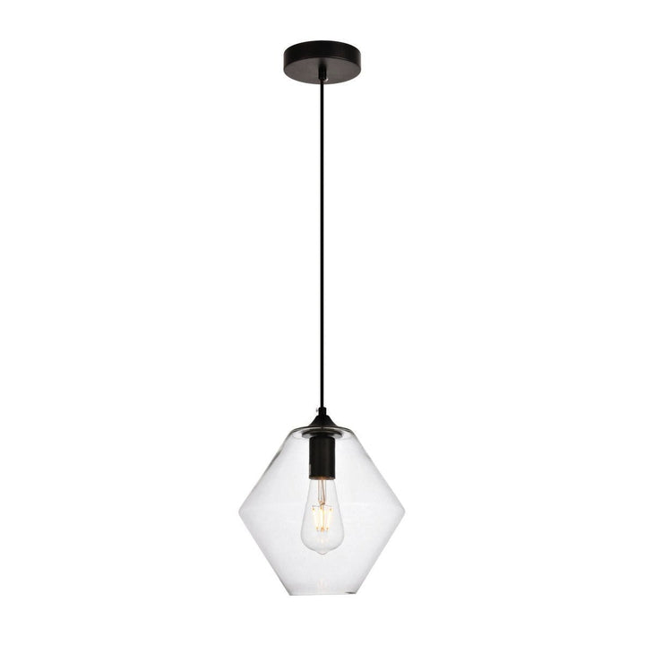 Elegant Placido LDPD2115 Pendant Light - Black And Clear