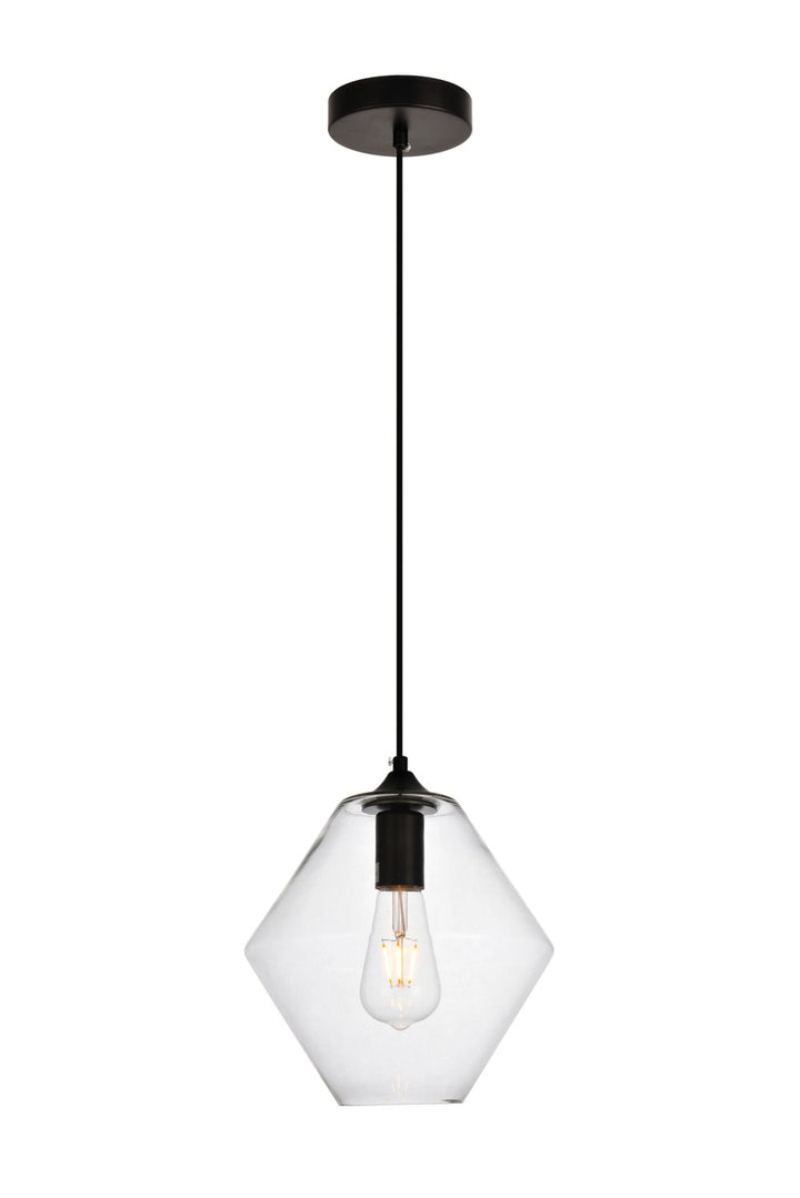 Elegant Placido LDPD2115 Pendant Light - Black And Clear