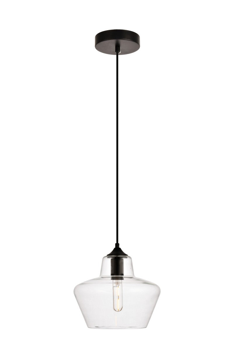 Elegant Placido LDPD2118 Pendant Light - Black And Clear