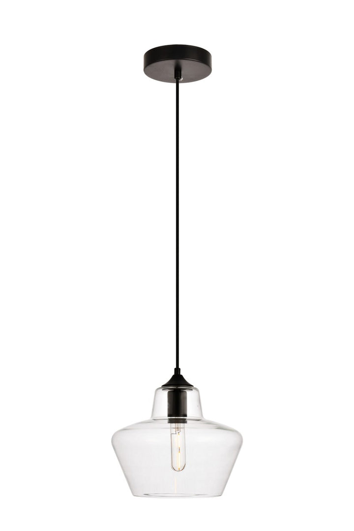 Elegant Placido LDPD2118 Pendant Light - Black And Clear