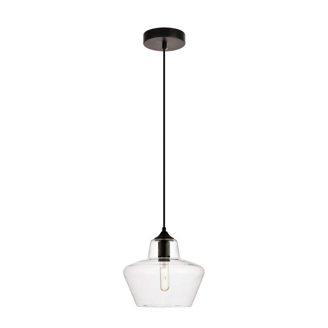 Elegant Placido LDPD2118 Pendant Light - Black And Clear