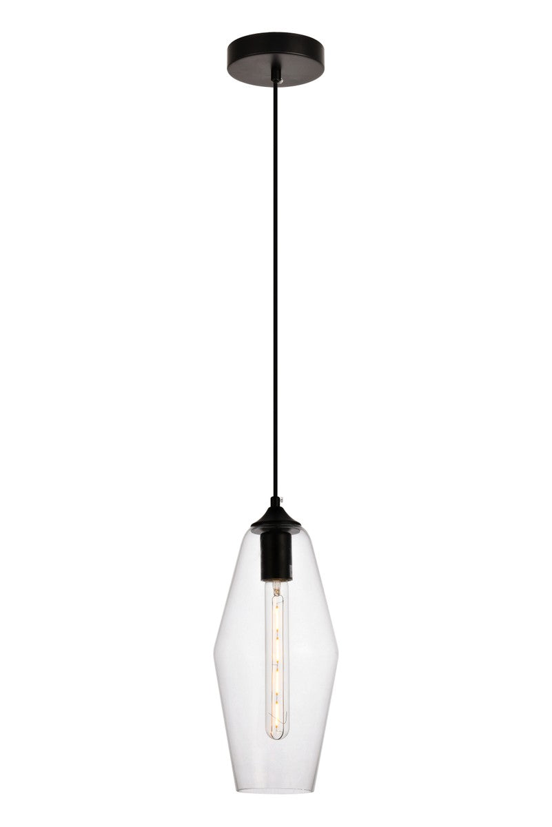 Elegant Placido LDPD2119 Pendant Light - Black And Clear