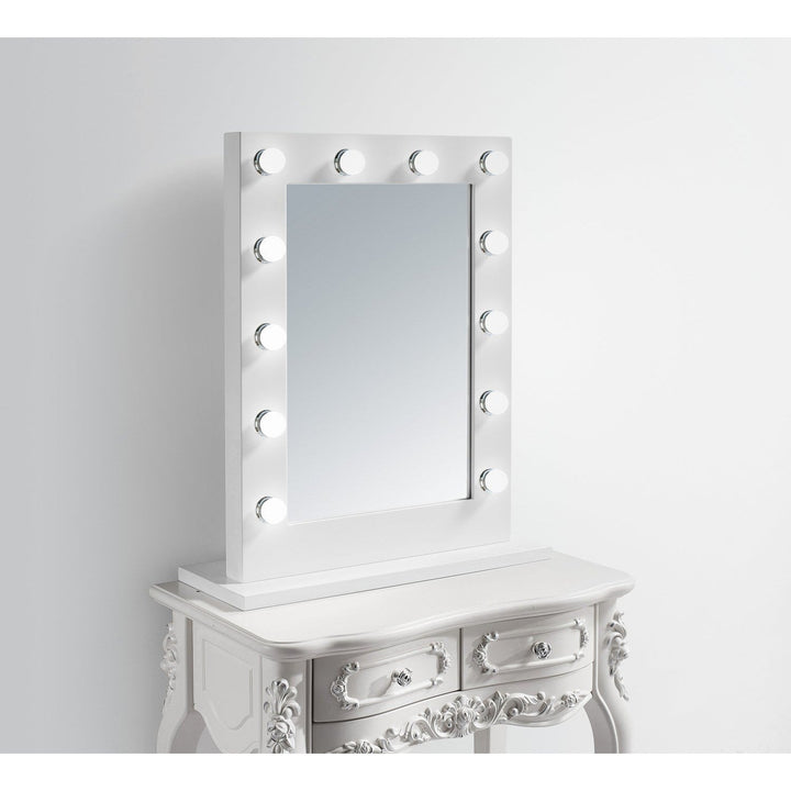 Elegant Lighting MRE8505K  Hollywood Mirror Glossy White