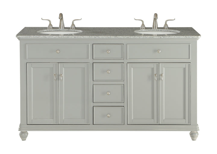 Elegant Lighting VF12360DGR Otto Double Bathroom Vanity Set Plumbing Gray