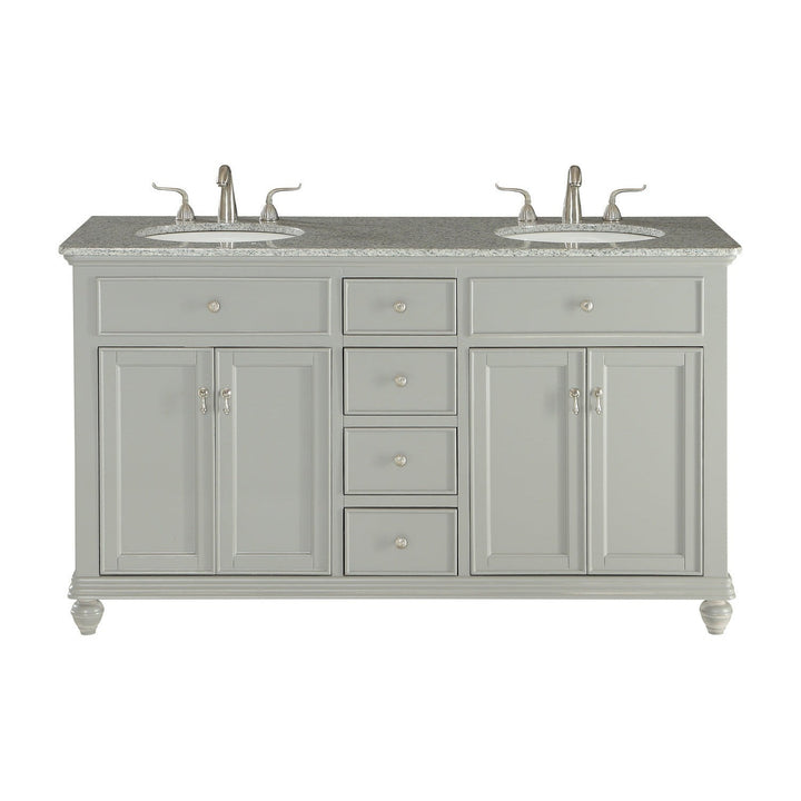 Elegant Lighting VF12360DGR Otto Double Bathroom Vanity Set Plumbing Gray