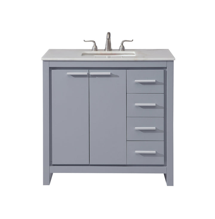 Elegant Lighting VF12836GR Filipo Single Bathroom Vanity Set Plumbing Gray