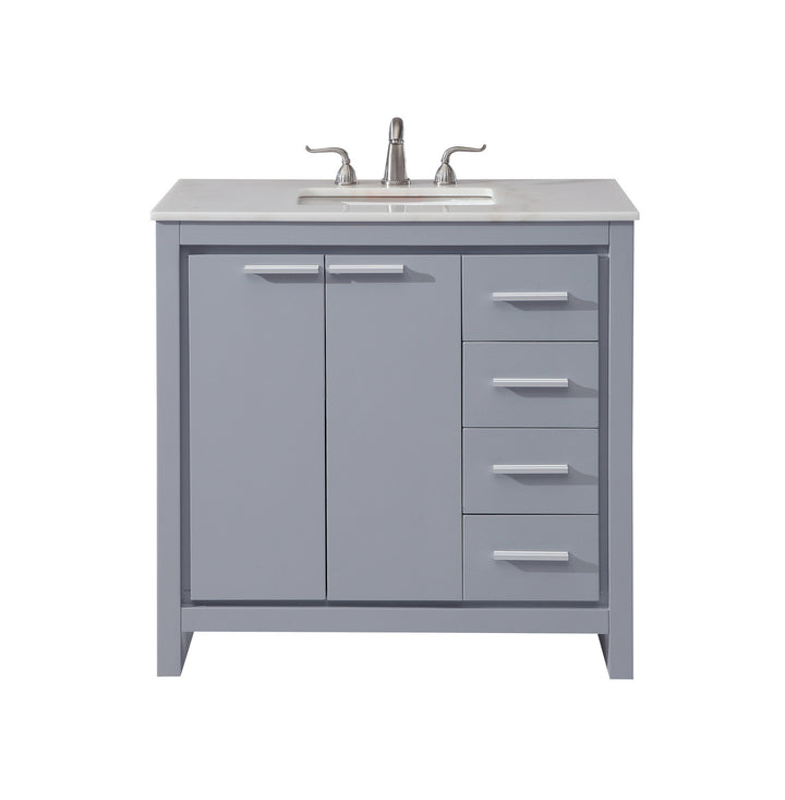 Elegant Lighting VF12836GR Filipo Single Bathroom Vanity Set Plumbing Gray