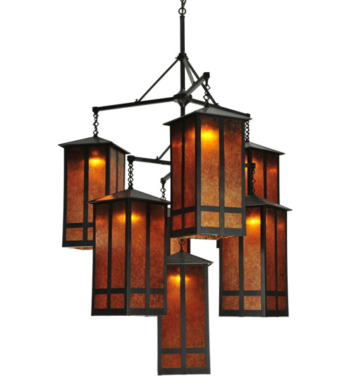 Meyda Tiffany Church Street 110093 Chandelier Light - Craftsman Brown