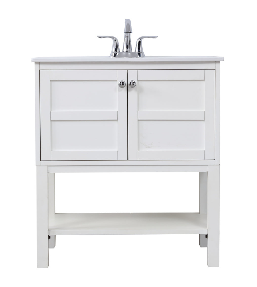 Elegant Lighting VF2530WH Mason Single Bathroom Vanity Set Plumbing White